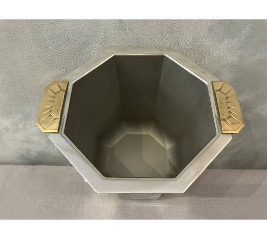 Silver-plated metal champagne bucket, circa 1925
