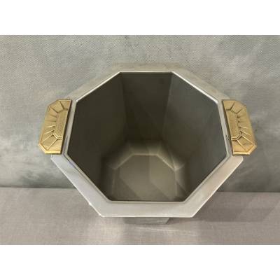 Silver-plated metal champagne bucket, circa 1925