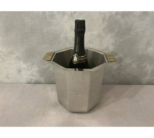 Silver-plated metal champagne bucket, circa 1925