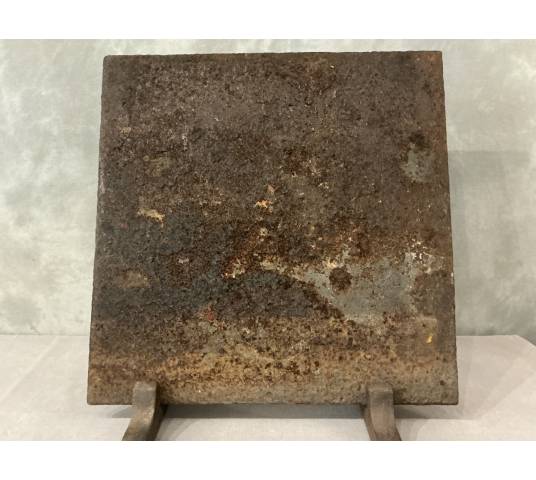 Plaque de cheminée ancienne en fonte d'époque 18 ème