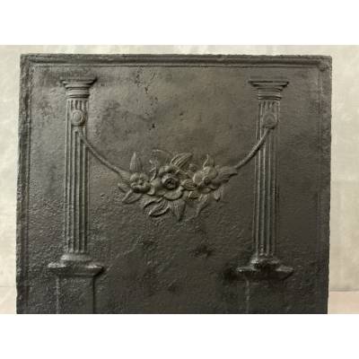Antique cast iron fireplace backplate from the 18th century