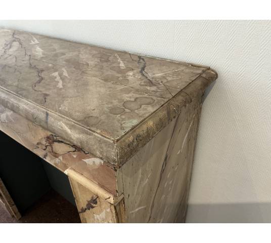 Cheminée décorative en bois peint d'époque fin 19 ème