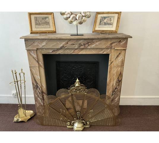 Cheminée décorative en bois peint d'époque fin 19 ème