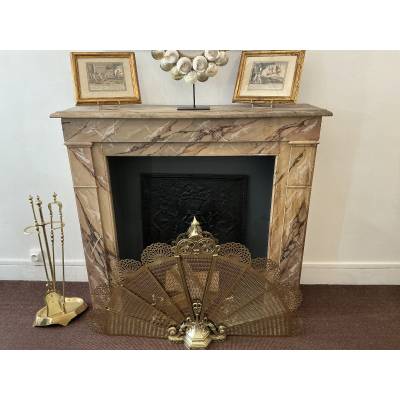Cheminée décorative en bois peint d'époque fin 19 ème