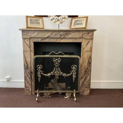Cheminée décorative en bois peint d'époque fin 19 ème