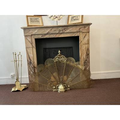 Decorative painted wooden fireplace from the late 19th century