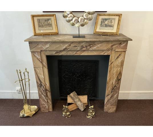 Cheminée décorative en bois peint d'époque fin 19 ème