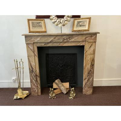 Cheminée décorative en bois peint d'époque fin 19 ème