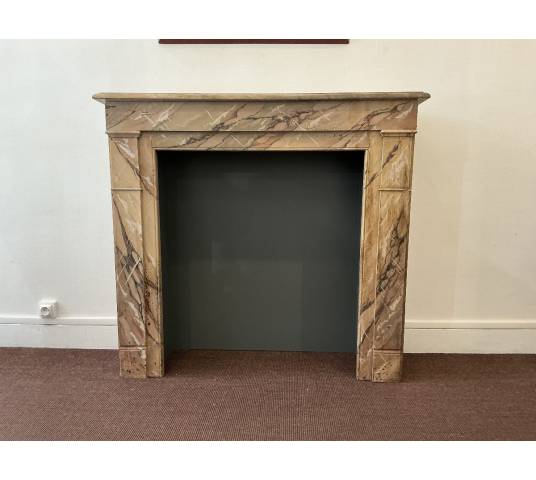 Cheminée décorative en bois peint d'époque fin 19 ème