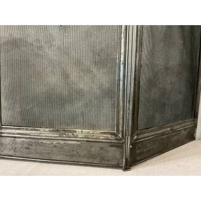 Small antique iron fireplace screen from the 19th century