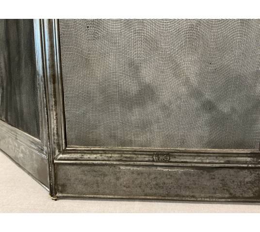 Petit pare feu de cheminée ancien en fer d'époque 19 ème