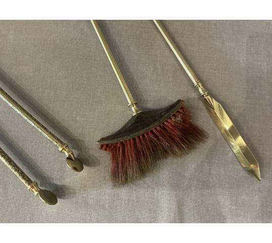 Antique 5-piece fireplace set from the 19th century, Napoleon III era