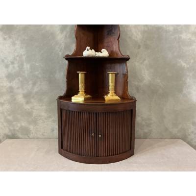 19th century mahogany wall corner cabinet