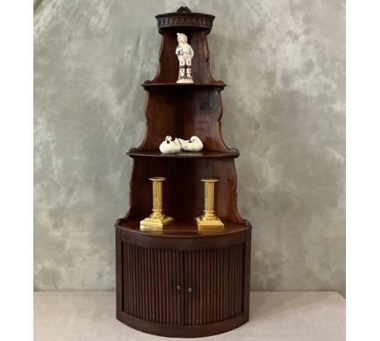19th century mahogany wall corner cabinet