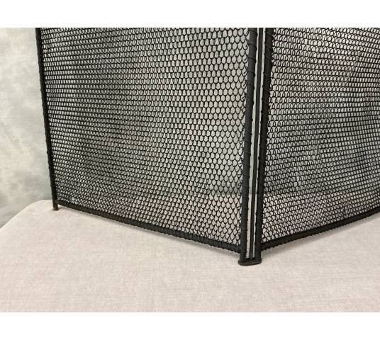 Antique iron fireplace screen from the 19th century