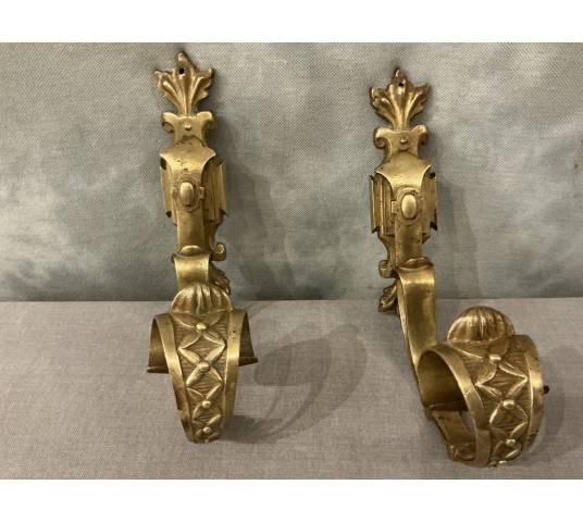 Paire de portes embrasses en bronze mate d'époque 19 ème