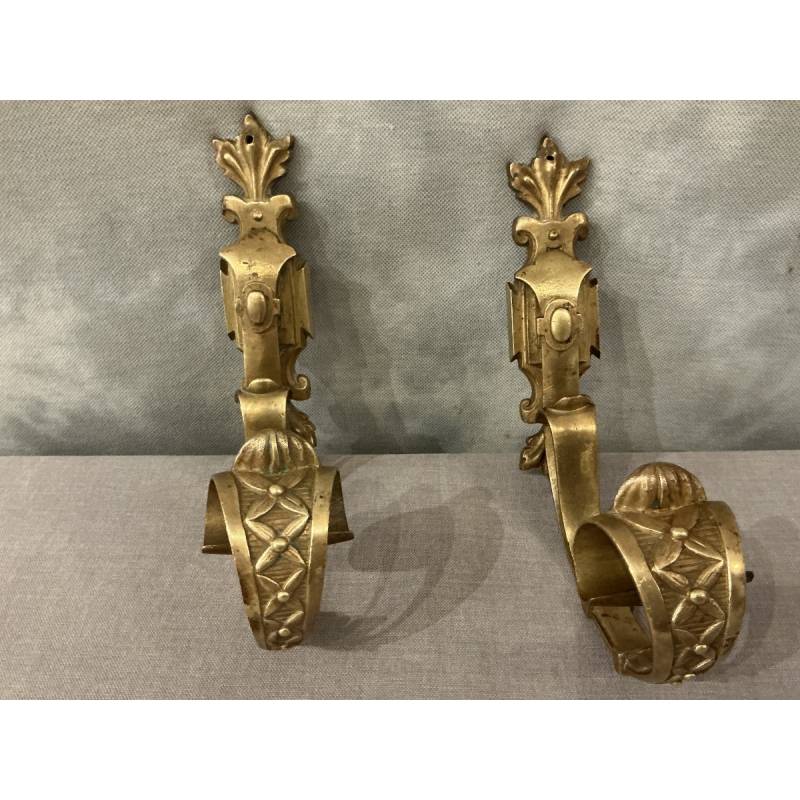 Paire de portes embrasses en bronze mate d'époque 19 ème