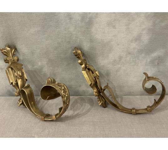 Paire de portes embrasses en bronze mate d'époque 19 ème