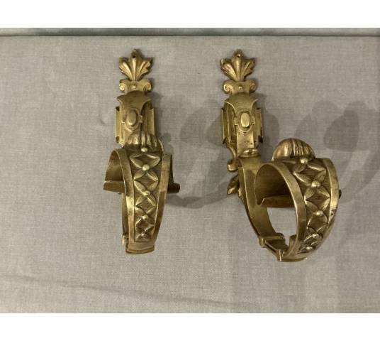 Paire de portes embrasses en bronze mate d'époque 19 ème