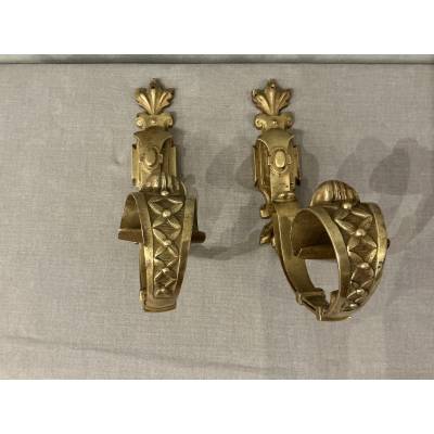 Paire de portes embrasses en bronze mate d'époque 19 ème
