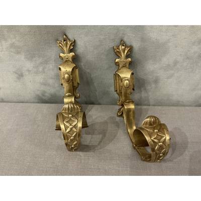 Paire de portes embrasses en bronze mate d'époque 19 ème