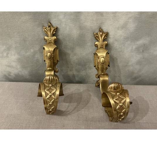 Paire de portes embrasses en bronze mate d'époque 19 ème