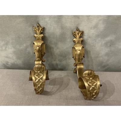 Paire de portes embrasses en bronze mate d'époque 19 ème