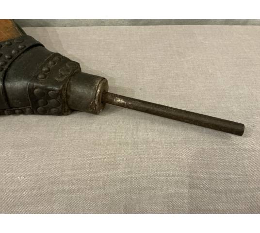 Large antique bellows from the late 18th century, made of light-colored wood