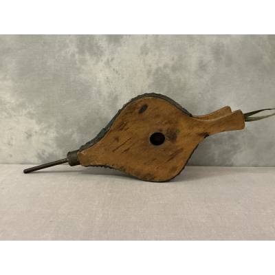 Gros soufflet ancien d'époque fin 18 ème en bois clair