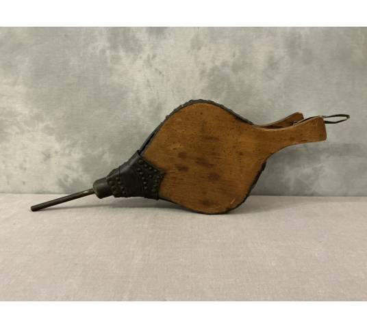 Large antique bellows from the late 18th century, made of light-colored wood