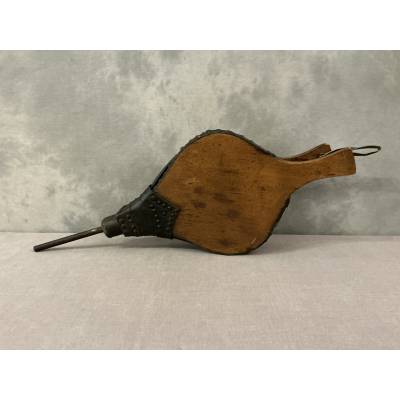 Gros soufflet ancien d'époque fin 18 ème en bois clair