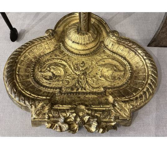 Antique 19th-century bronze and iron fireplace set