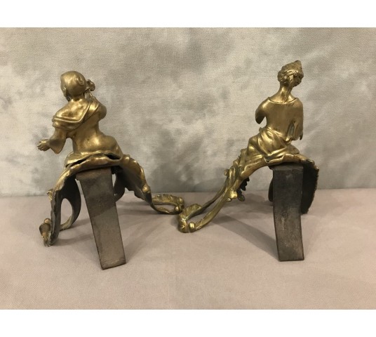 Beautiful pair of bronze tracks decorated in the Louis XV era Chinese