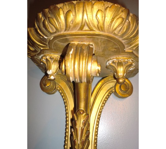 Console en bois doré d'époque 19 ème de style Louis XVI