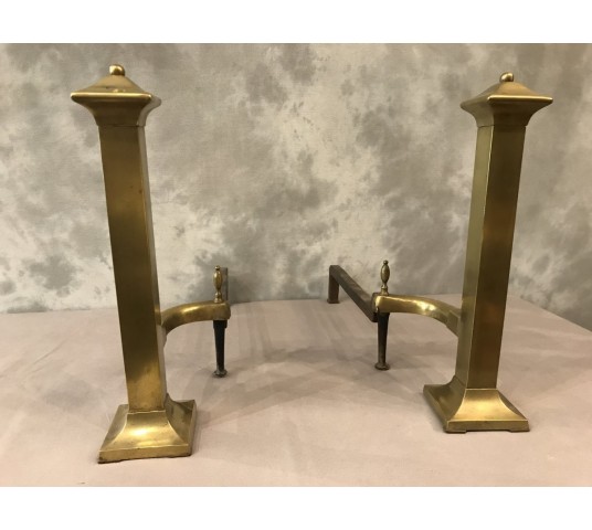 Pair of vintage brass tracks Art Deco