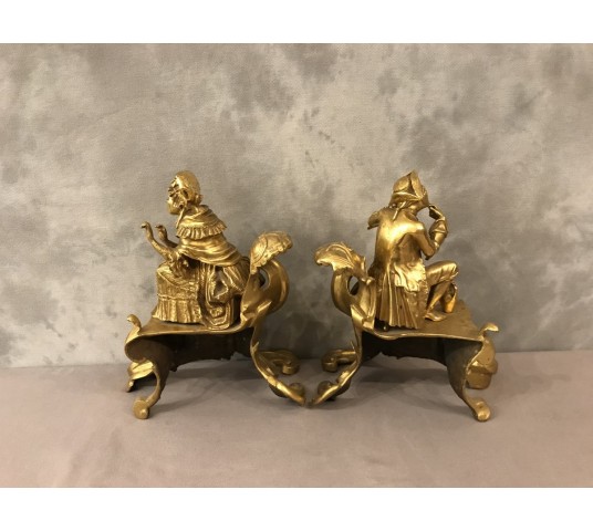 Ravant pair of vintage golden bronze channels 19 th