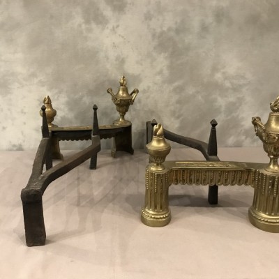 Pair of ancient bronze caterpillars Louis XVI 18 th