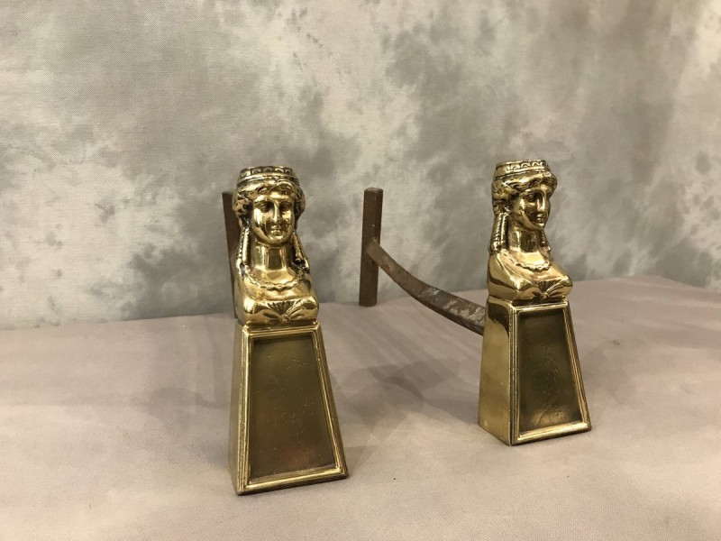 Paire de chenets en bronze - France