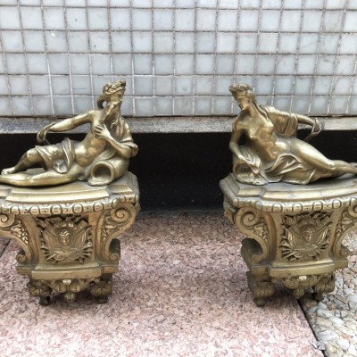 Pair of ancient bronze caterpillars Regency