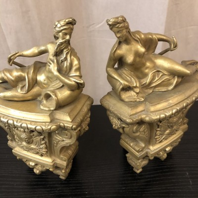 Pair of ancient bronze caterpillars Regency