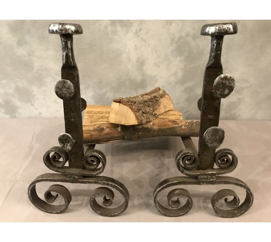 Pair of time-wrought iron tracks 18th century