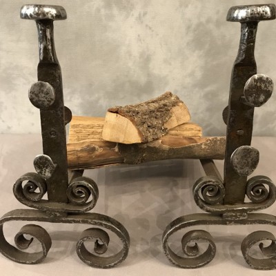 Pair of time-wrought iron tracks 18th century