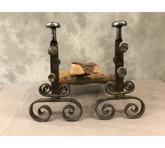 Pair of time-wrought iron tracks 18th century