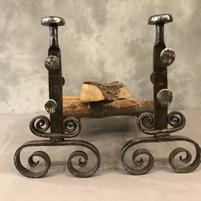 Pair of time-wrought iron tracks 18th century