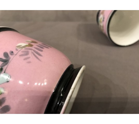 Pair de minicache-pots en porcelain d' epoch 19ème