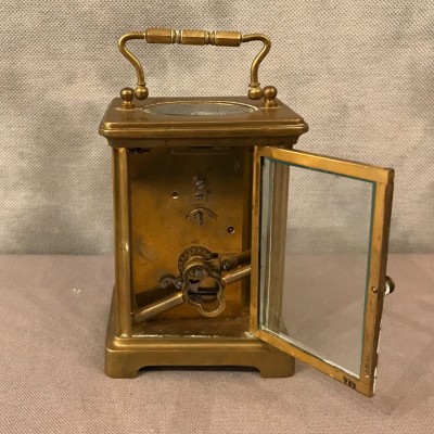 Pendulette de voyage d'officier  en laiton d'époque 19 ème