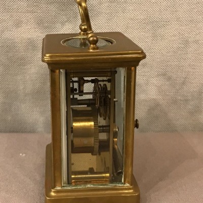 Pendulette de voyage d'officier  en laiton d'époque 19 ème