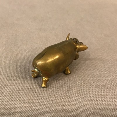 Salière petit cochon en laiton d'époque 19 ème