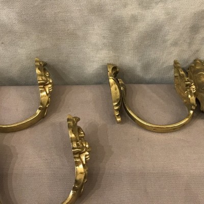 4 Portes embrases en bronze poli et vernis d'époque 19 ème