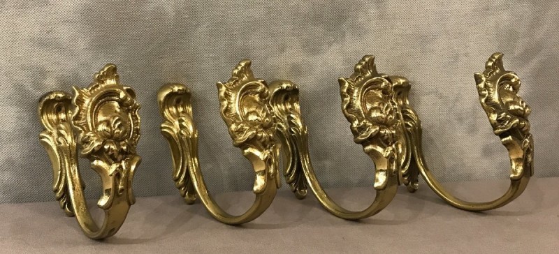 4 Portes embrases en bronze poli et vernis d'époque 19 ème